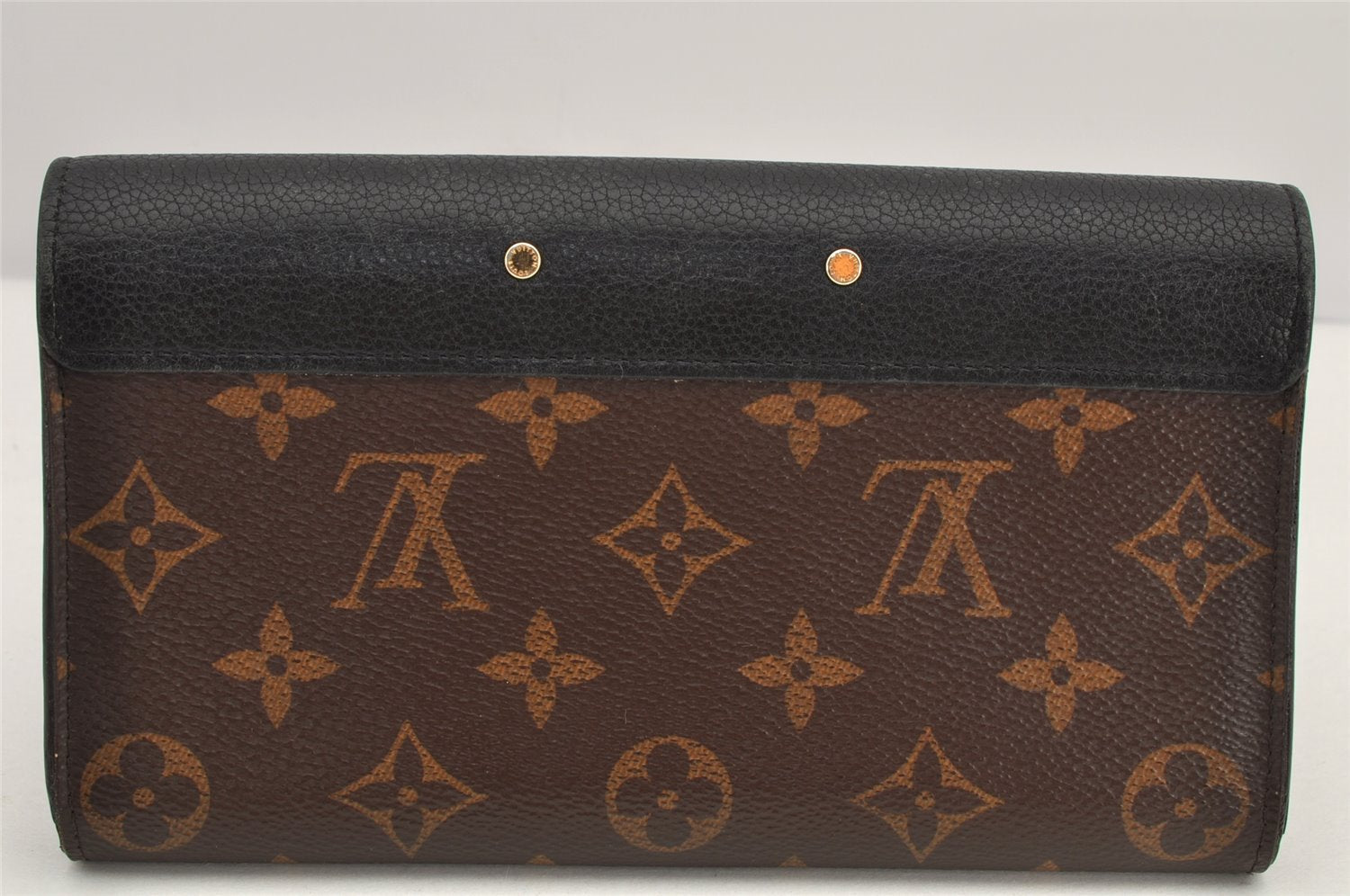 Authentic Louis Vuitton Monogram Portefeuille Pallas Wallet M58415 Black 2588K