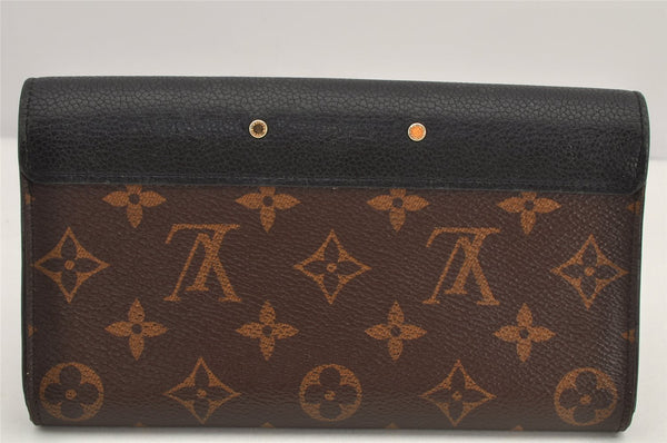 Authentic Louis Vuitton Monogram Portefeuille Pallas Wallet M58415 Black 2588K