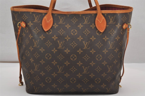 Authentic Louis Vuitton Monogram Neverfull MM Tote Bag Fuchsia M40996 Pink 2589J