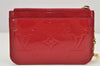 Authentic Louis Vuitton Vernis Pochette Cles NM Coin Purse Case M91669 Red 2590K