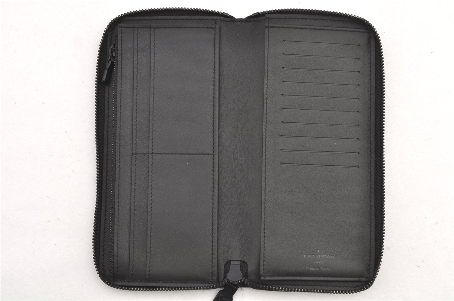 Authentic Louis Vuitton Monogram Shadow Zippy Wallet Vertical M62902 LV 2591K