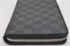 Authentic Louis Vuitton Damier Graphite Zippy Organizer Wallet N63077 Box 2592K