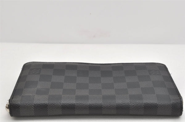 Authentic Louis Vuitton Damier Graphite Zippy Organizer Wallet N63077 Box 2592K