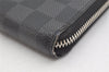 Authentic Louis Vuitton Damier Graphite Zippy Organizer Wallet N63077 Box 2592K