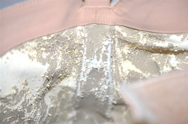 Authentic GUCCI Vintage Bamboo Shoulder Tote Bag Suede Leather Beige Junk 2593I