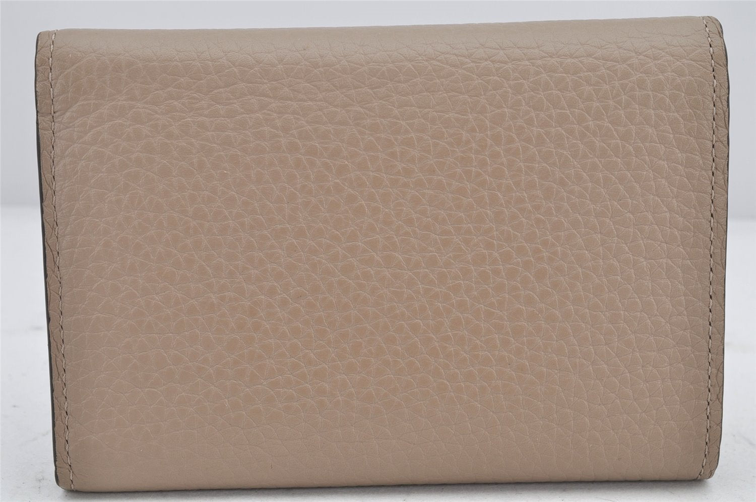 Auth Louis Vuitton Taurillon Portefeuille Capucines Compact Wallet Beige 2593K