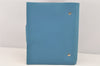 Authentic HERMES Yuris GM Agenda Note Book Cover Leather Light Blue 2595K