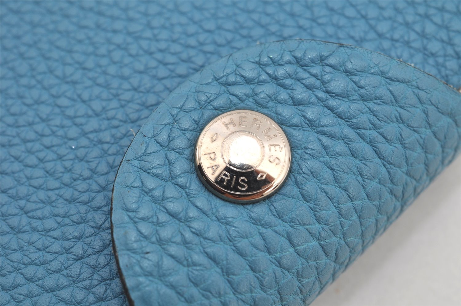 Authentic HERMES Yuris GM Agenda Note Book Cover Leather Light Blue 2595K