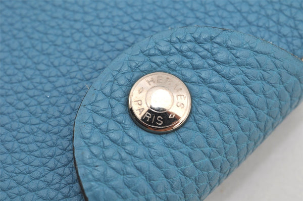 Authentic HERMES Yuris GM Agenda Note Book Cover Leather Light Blue 2595K