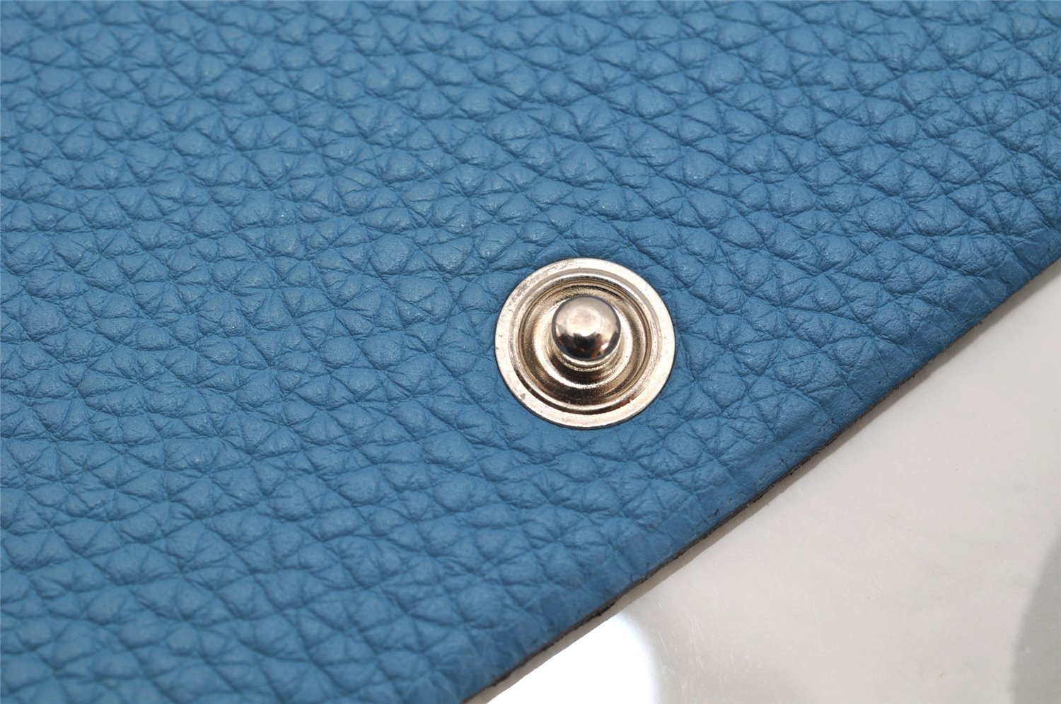 Authentic HERMES Yuris GM Agenda Note Book Cover Leather Light Blue 2595K