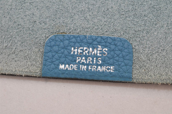 Authentic HERMES Yuris GM Agenda Note Book Cover Leather Light Blue 2595K