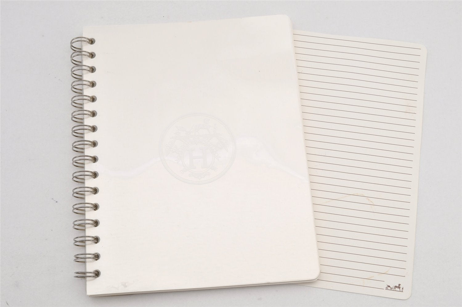 Authentic HERMES Yuris GM Agenda Note Book Cover Leather Light Blue 2595K