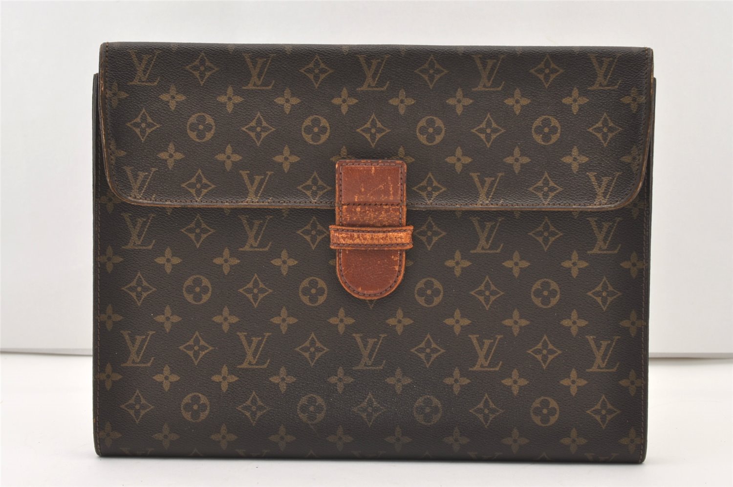 Authentic Louis Vuitton Monogram Poche Ministre Document Case M53445 LV 2596J
