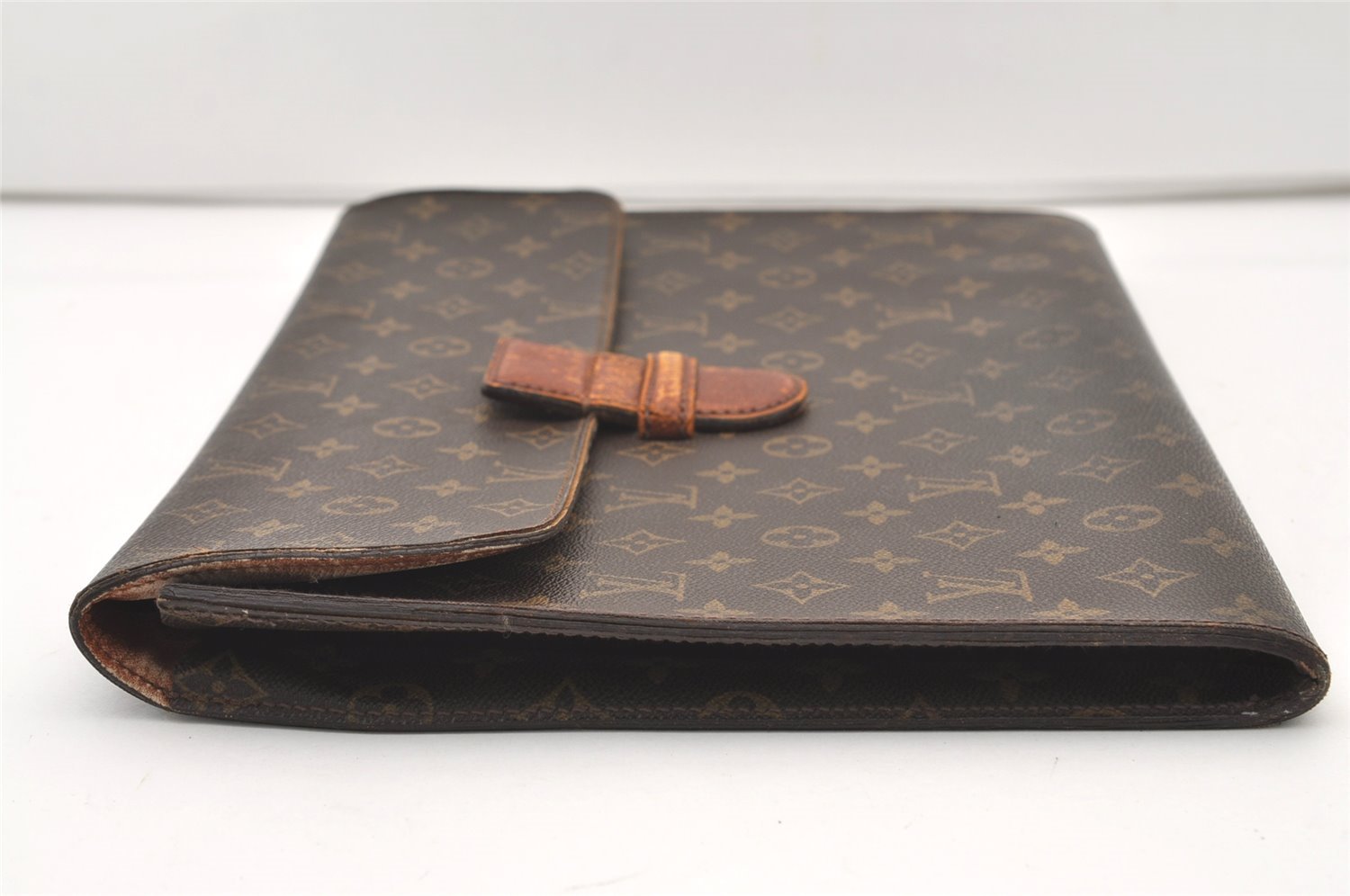Authentic Louis Vuitton Monogram Poche Ministre Document Case M53445 LV 2596J