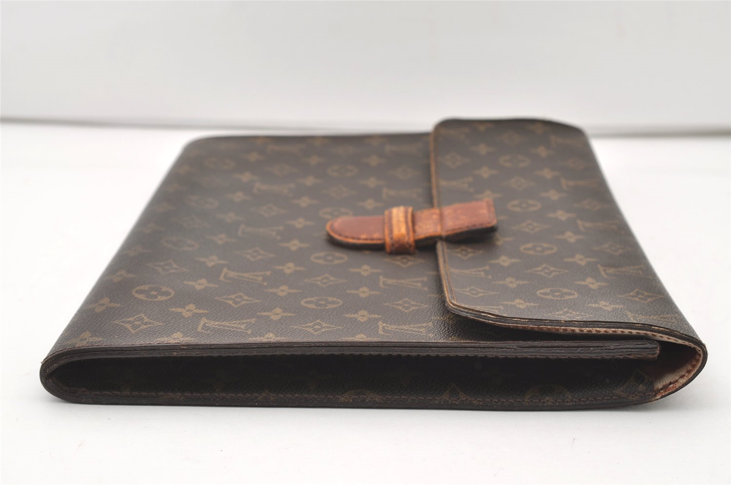 Authentic Louis Vuitton Monogram Poche Ministre Document Case M53445 LV 2596J