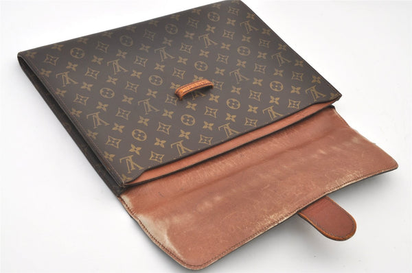 Authentic Louis Vuitton Monogram Poche Ministre Document Case M53445 LV 2596J