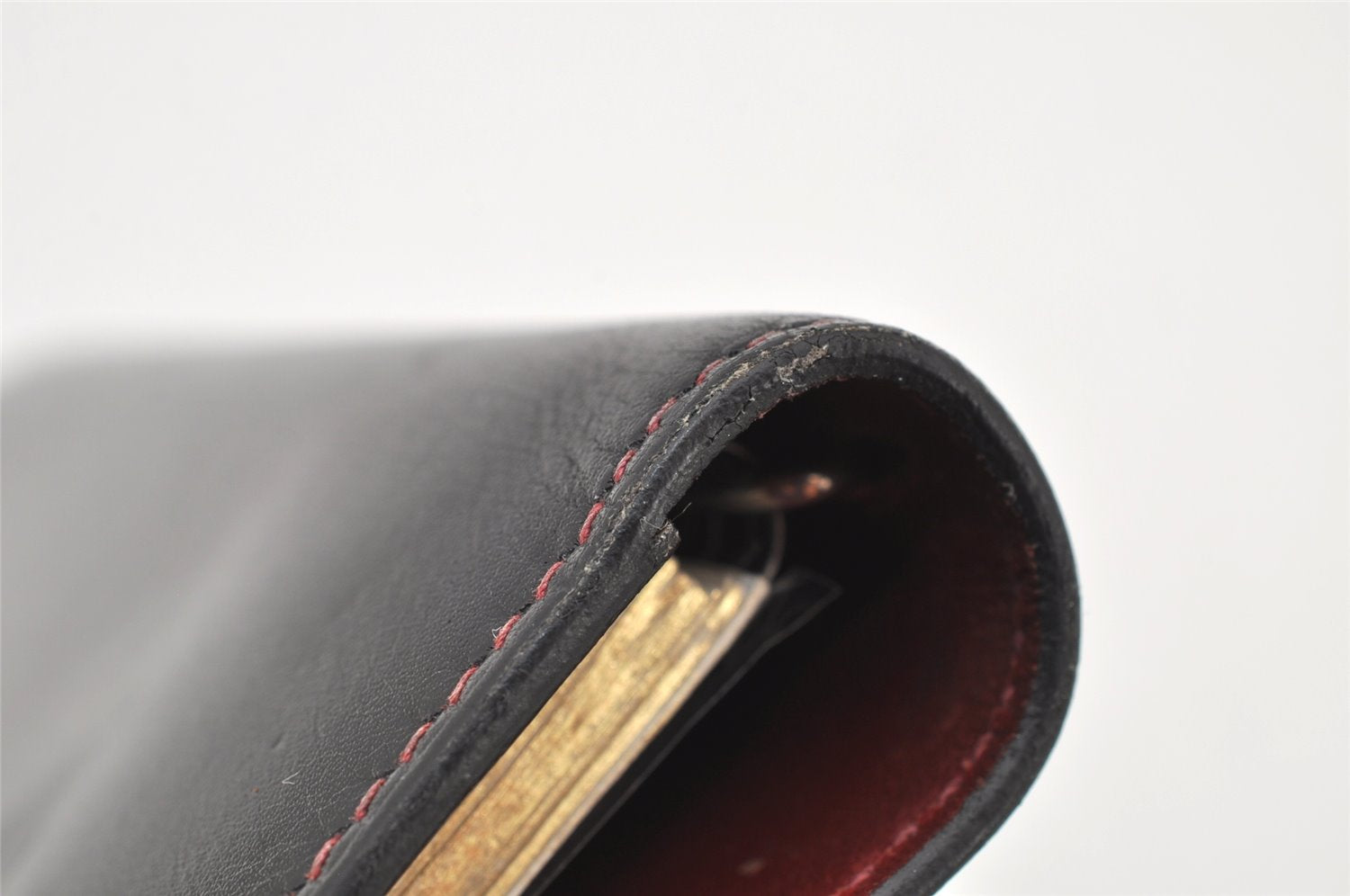 Authentic HERMES Vision II Simple Agenda Cover Day Planner Leather Black 2598K