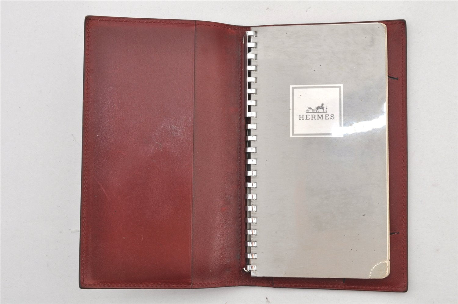 Authentic HERMES Vision II Simple Agenda Cover Day Planner Leather Black 2598K