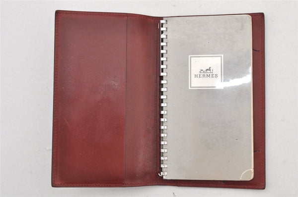 Authentic HERMES Vision II Simple Agenda Cover Day Planner Leather Black 2598K