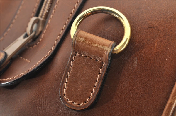 Authentic GUCCI Vintage 2Way Shoulder Hand Boston Bag Leather Brown 2599I