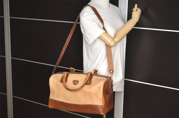 Authentic GUCCI Vintage 2Way Shoulder Hand Boston Bag Leather Brown 2599I