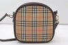 Authentic Burberrys Nova Check Shoulder Cross Bag Canvas Leather Beige 2599J