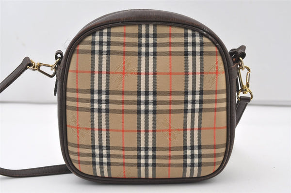 Authentic Burberrys Nova Check Shoulder Cross Bag Canvas Leather Beige 2599J