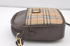 Authentic Burberrys Nova Check Shoulder Cross Bag Canvas Leather Beige 2599J