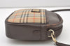 Authentic Burberrys Nova Check Shoulder Cross Bag Canvas Leather Beige 2599J