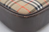 Authentic Burberrys Nova Check Shoulder Cross Bag Canvas Leather Beige 2599J