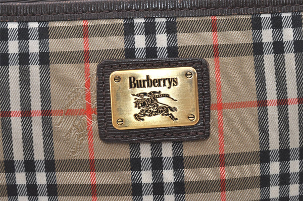 Authentic Burberrys Nova Check Shoulder Cross Bag Canvas Leather Beige 2599J