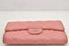 Authentic CHANEL Calf Skin Matelasse Long Wallet Purse CC Logo Pink Box 2599K