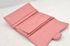 Authentic CHANEL Calf Skin Matelasse Long Wallet Purse CC Logo Pink Box 2599K