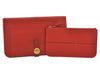 Authentic HERMES Dogon GM Leather Long Wallet Purse Red 2600K