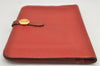 Authentic HERMES Dogon GM Leather Long Wallet Purse Red 2600K