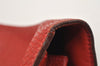 Authentic HERMES Dogon GM Leather Long Wallet Purse Red 2600K