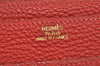 Authentic HERMES Dogon GM Leather Long Wallet Purse Red 2600K