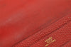 Authentic HERMES Dogon GM Leather Long Wallet Purse Red 2600K