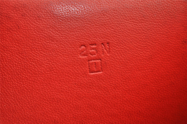 Authentic HERMES Dogon GM Leather Long Wallet Purse Red 2600K