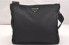 Authentic PRADA Nylon Tessuto Leather Shoulder Cross Body Bag Purse Black 2602J