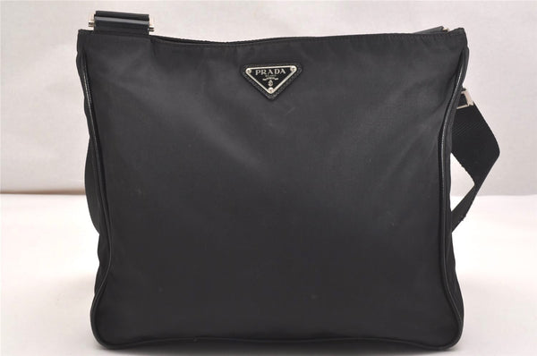 Authentic PRADA Nylon Tessuto Leather Shoulder Cross Body Bag Purse Black 2602J