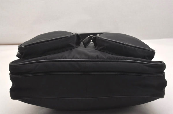 Authentic PRADA Nylon Tessuto Leather Shoulder Cross Body Bag Purse Black 2602J