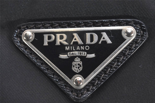 Authentic PRADA Nylon Tessuto Leather Shoulder Cross Body Bag Purse Black 2602J