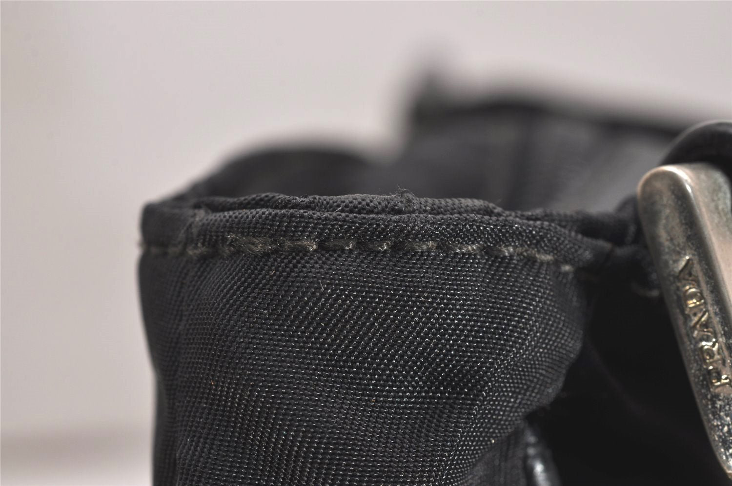 Authentic PRADA Nylon Tessuto Leather Shoulder Cross Body Bag Purse Black 2602J