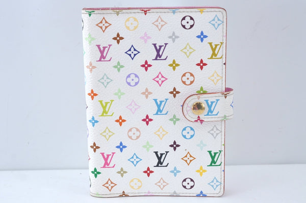 Louis Vuitton Monogram Multicolor Agenda PM Notebook Cover White Pink 2602K