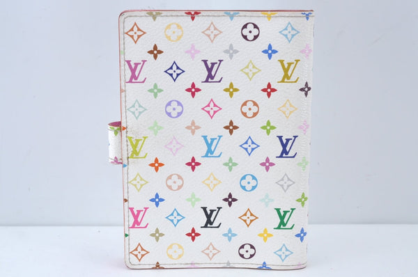 Louis Vuitton Monogram Multicolor Agenda PM Notebook Cover White Pink 2602K