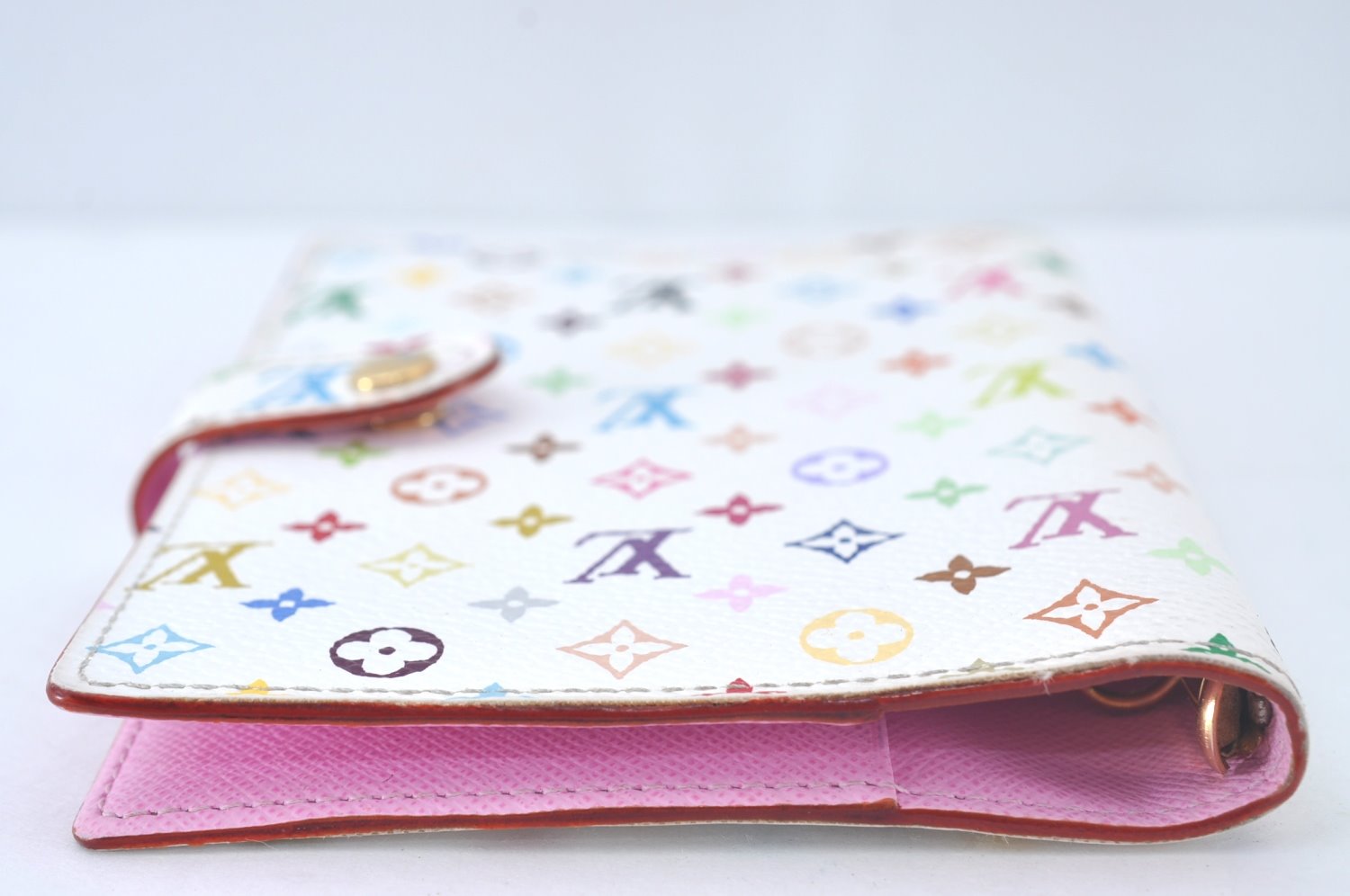 Louis Vuitton Monogram Multicolor Agenda PM Notebook Cover White Pink 2602K