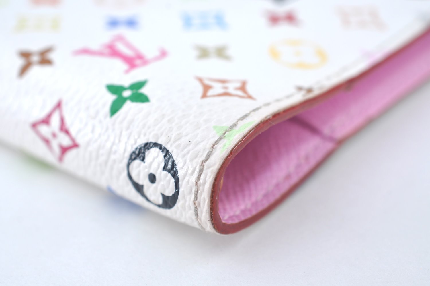 Louis Vuitton Monogram Multicolor Agenda PM Notebook Cover White Pink 2602K