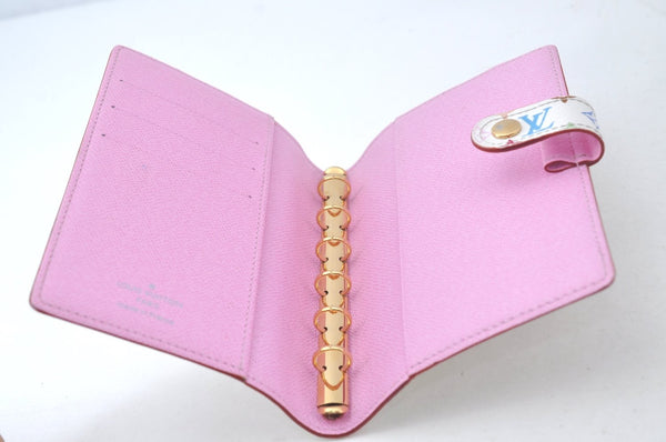 Louis Vuitton Monogram Multicolor Agenda PM Notebook Cover White Pink 2602K