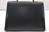 Authentic Salvatore Ferragamo Gancini Leather 2Way Shoulder Hand Bag Navy 2604K